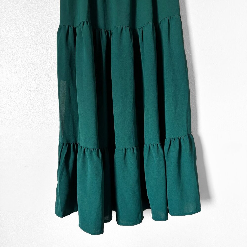 Women’s Tiered Maxi Skirt in Deep Green - Picture 11 of 13